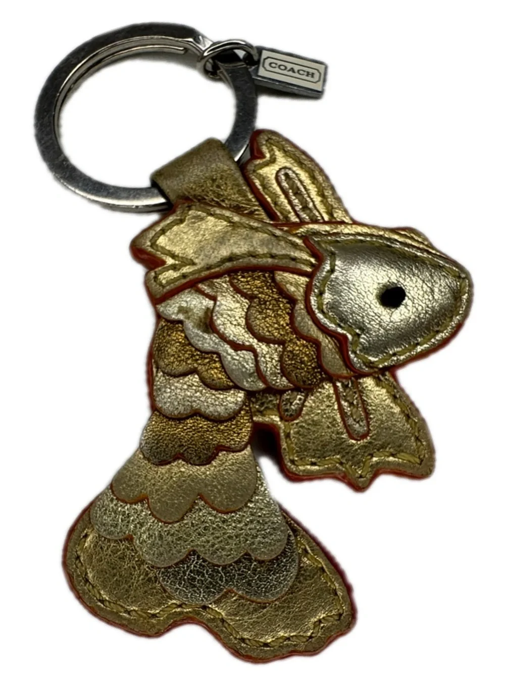 Coach Gold Koi Metallic Fish Key Fob Charm